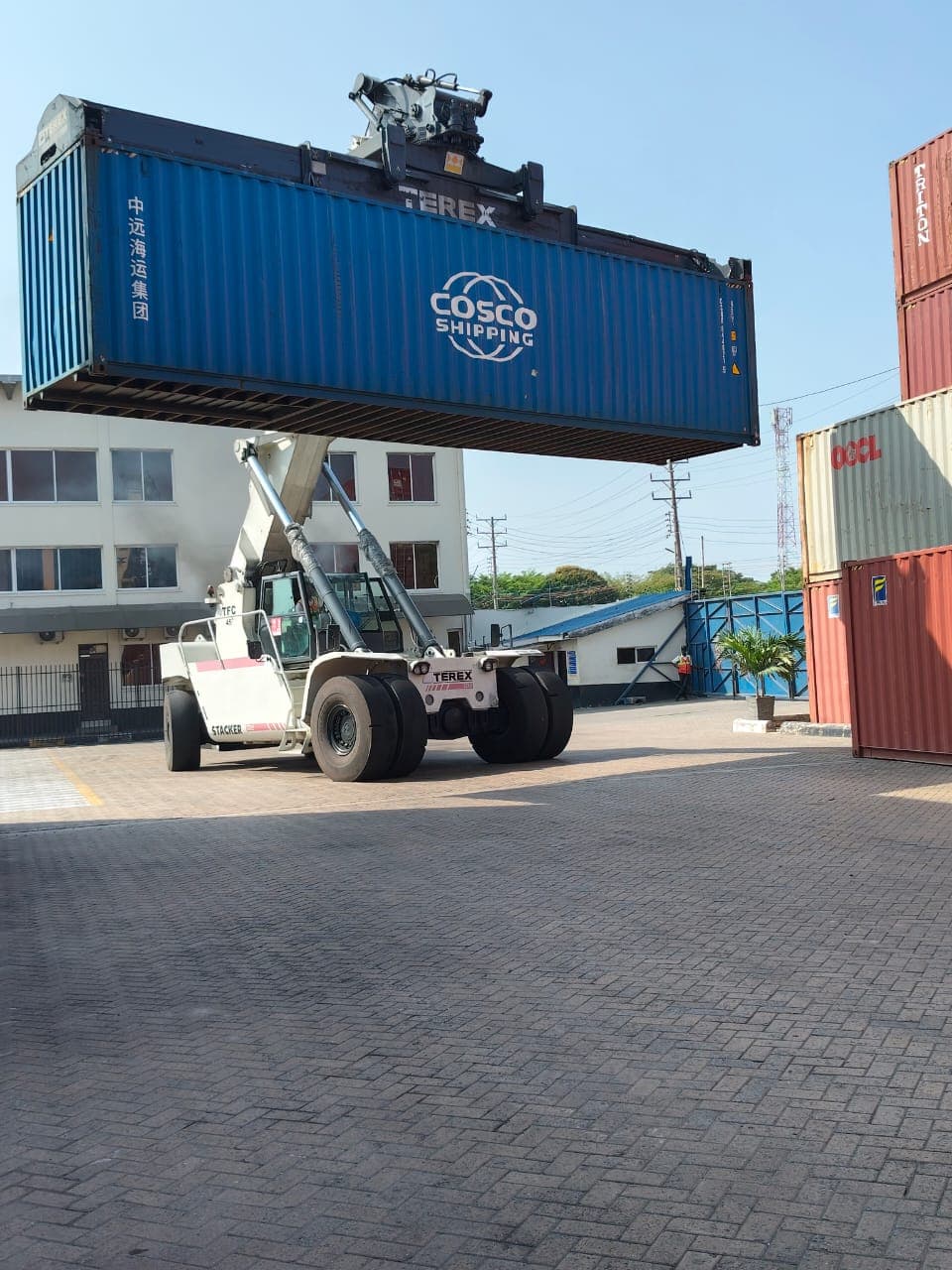 Port container handling and loading